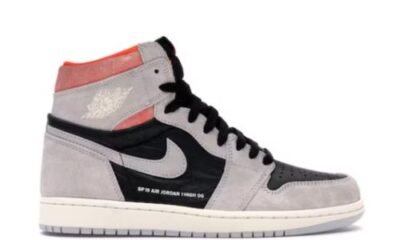 Jordan 1 Retro High Neutral Grey Hyper Crimson